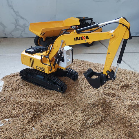 New 6CH Simulated Huina RC Excavator Caterpillar Truck Toy 1:24 Scale Digger-TB01426-Veeddydropshipping