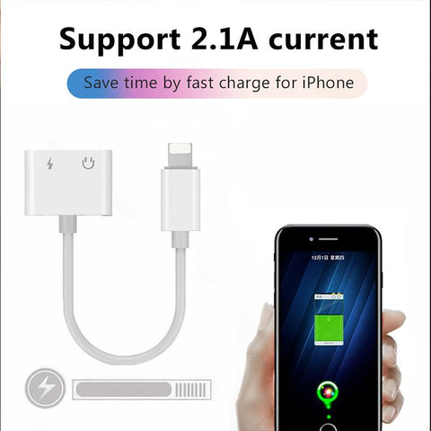 Dual Lighting Audio Adapter For IPhone XS MAX XR X 8 Plus 3.5mm Jack Earphone-PA00994-Veeddydropshipping