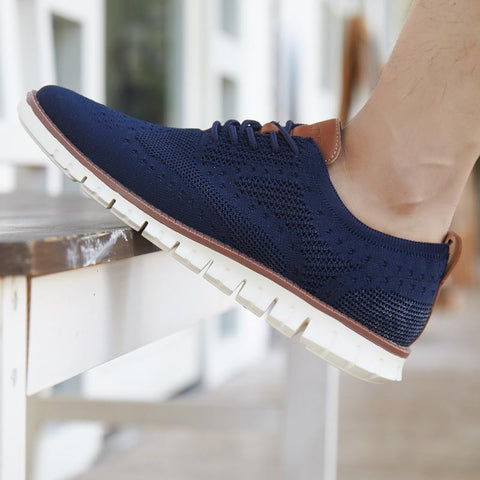 New Stylish Mens Casual Shoes Blue Flyknit Swnaker-BS01401-Veeddydropshipping