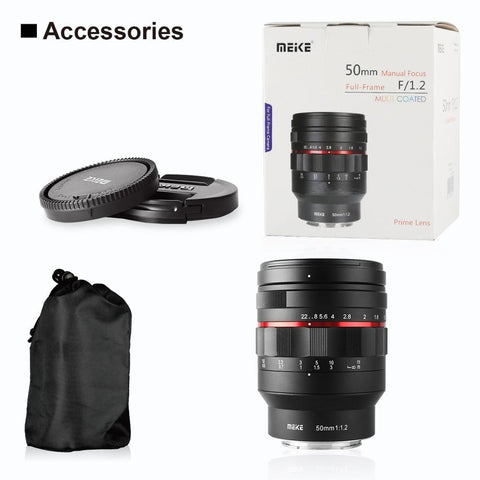 Meike 50mm F1.2 Large Aperture Full Frame Manual Focus Lens For Sony E Mount-CE00268-Veeddydropshipping