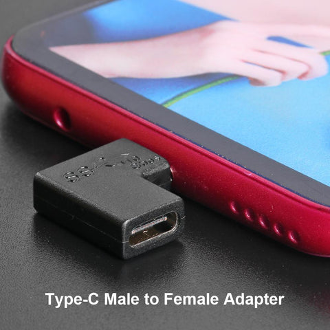 2pcs USB C Adapter Type-C Male to Female Female to Female Right&amp-CE00083-Veeddydropshipping