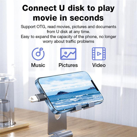 1pc USB3.0 OTG Adapter Male to USB 3.0 Mobile Phone Adapters For iPhone 14 13 12 11 Pro-PA00983-Veeddydropshipping
