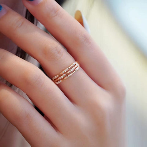 Fashion Gold Color Wedding Rings for Women Simple Stylish -JW01388-Veeddydropshipping