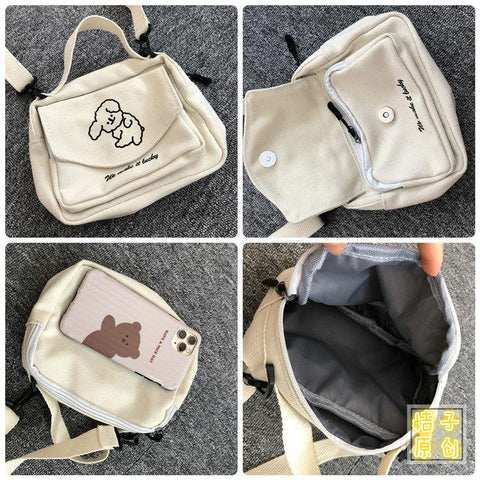 Bags Ladies Canvas Printed Cute Envelope Bag Lady Sweet-BS00235-Veeddydropshipping