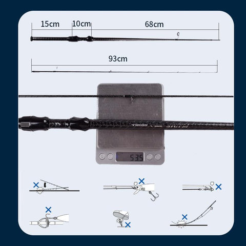 Plume 53.5g Ultralight UL Fishing Rod FUJI Spinning Rods 2 Section Solid Tip 40T -OS00549-Veeddydropshipping