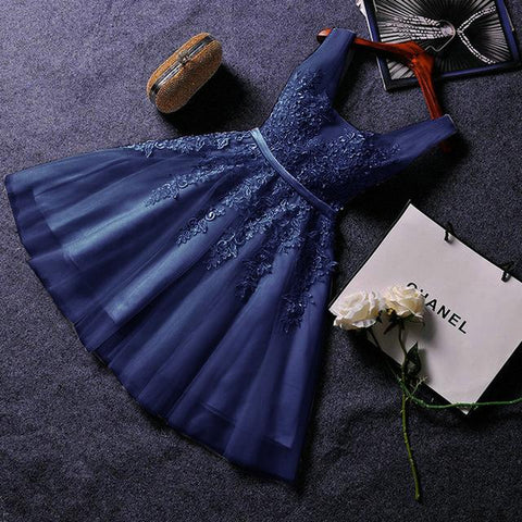 Elegant Sexy Prom Dress Short V Neck-WF01552-Veeddydropshipping