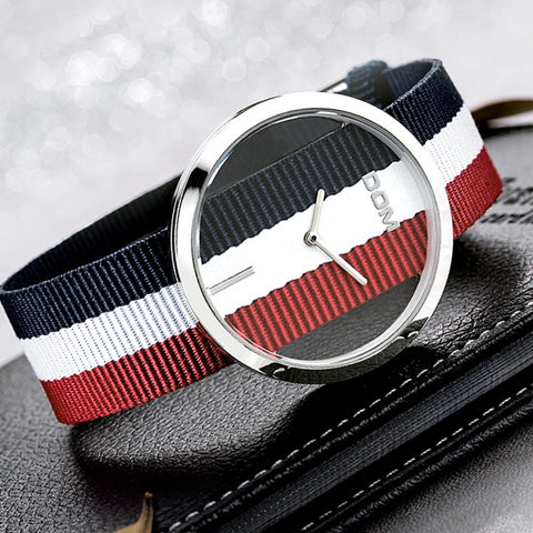 Casual Quartz  Hollow Skeleton Watches Nylon Sport Lady Wristwatches  -JW00964-Veeddydropshipping