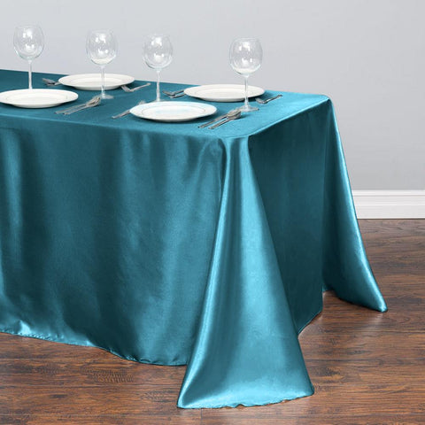 Satin Tablecloth Rectangular Silky Table Overlay Cover-HA00544-Veeddydropshipping