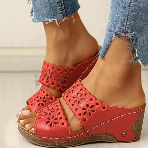 Sandals Shoes Woman Pointed Toe Wedge Shoes Slip On Fish-BS00861-Veeddydropshipping