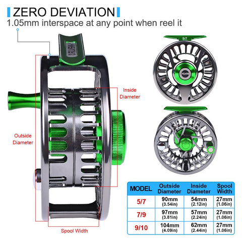 3+1BB Fly Fishing Wheel 5/7-7/9-9/10 WT Fly Fishing Reel Aluminum Fly Reel CNC Machine -OS00377-Veeddydropshipping