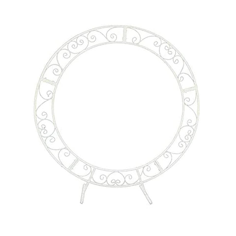 Double Tube Wedding Background Round Metal Arch-HA01729-Veeddydropshipping