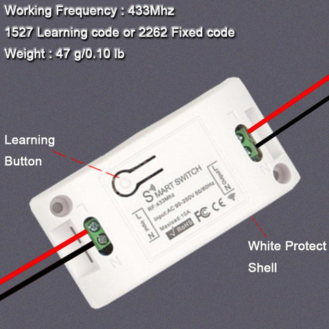 WenQia Touch Light Switch Wireless Remote Control 433MHz AC 110V 220V-TI01105-Veeddydropshipping