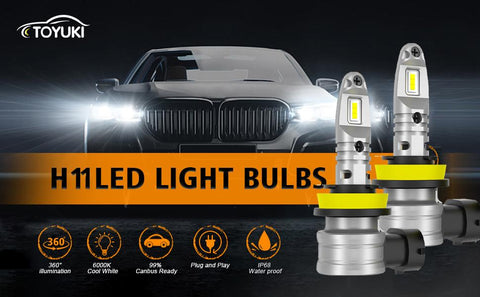 TOYUKI 2Pcs H11 H8 H9 Mini Led Headlight Bulb 1:1 Size Fanless Csp-AM00005-Veeddydropshipping