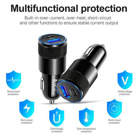 30W QC PD 4.0 3.0 Quick Charge Car Phone Charger For iPhone-PA01196-Veeddydropshipping