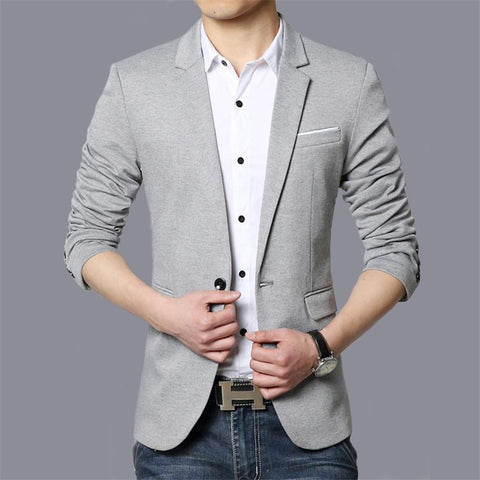 Autumn Fashion  High Quality Slim Suit Jacket Men Blazer-MF01326-Veeddydropshipping