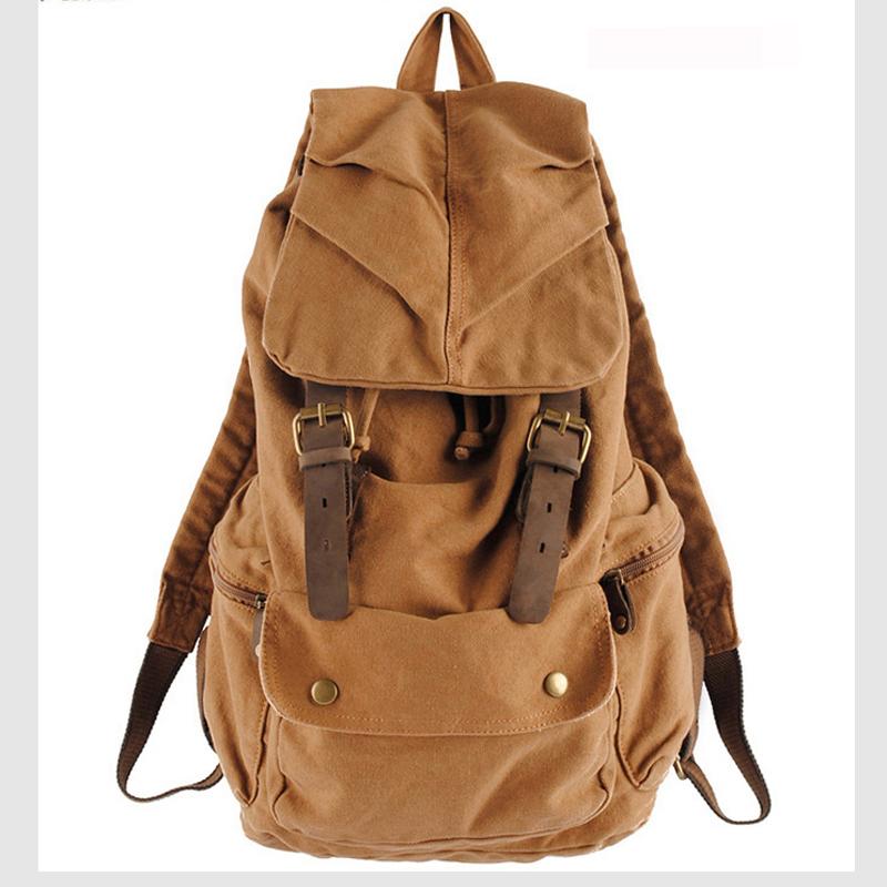 Canvas backpack Men&#39;s backpack school bag drawstring-BS00296-Veeddydropshipping