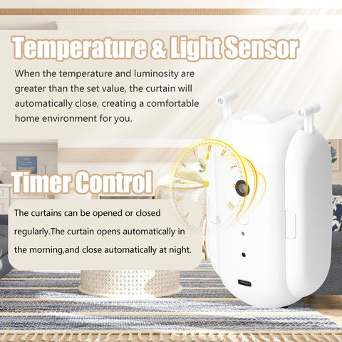 Tuya Smart Curtain Motor APP Control Timer Setup for T-Rail/U-Rail BT-TI01094-Veeddydropshipping