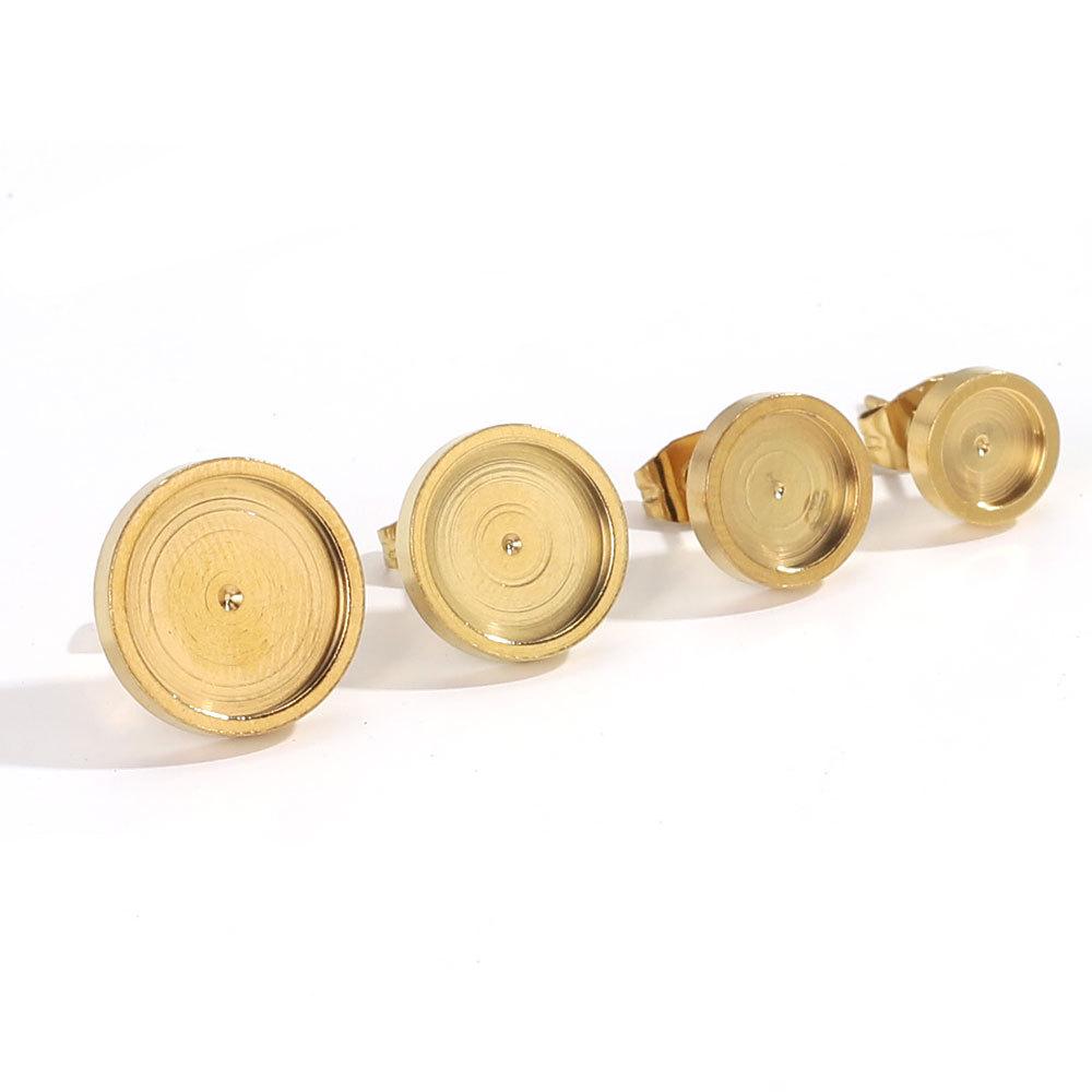 Stainless Steel Earring Base Round Stud Earrings Hooks Connector Diy-JW01558-Veeddydropshipping