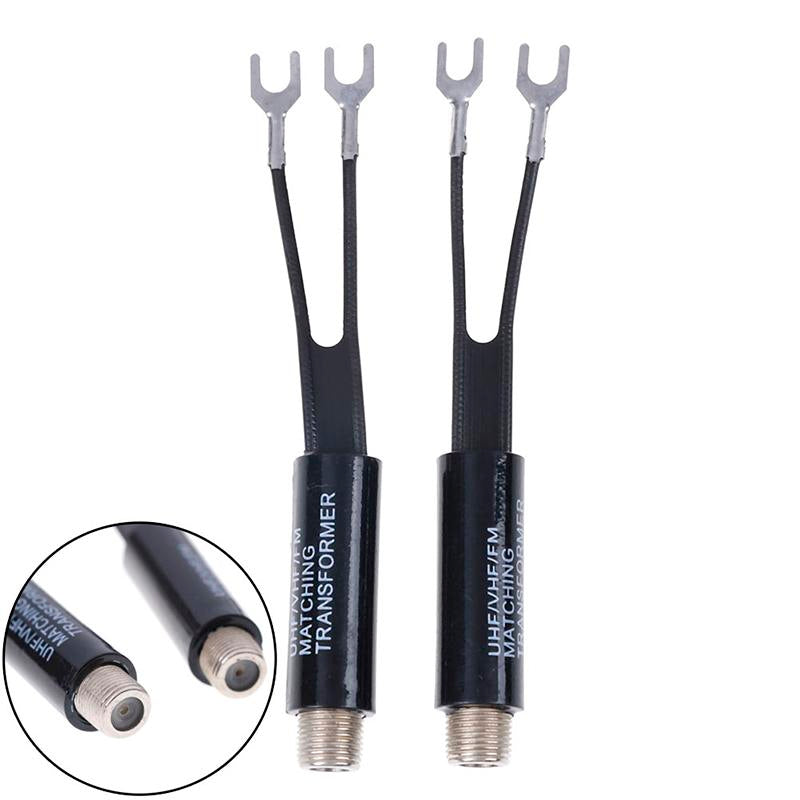 2Pcs UHF/VHF/FM/TV F cable 75-300 Ohm balun antenna matching transformer-CE01023-Veeddydropshipping