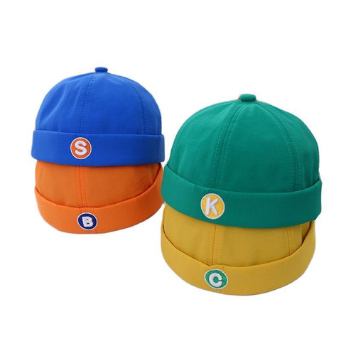 Brimless Hat embroidery letters girl Beanie Hats Cotton-MF00964-Veeddydropshipping