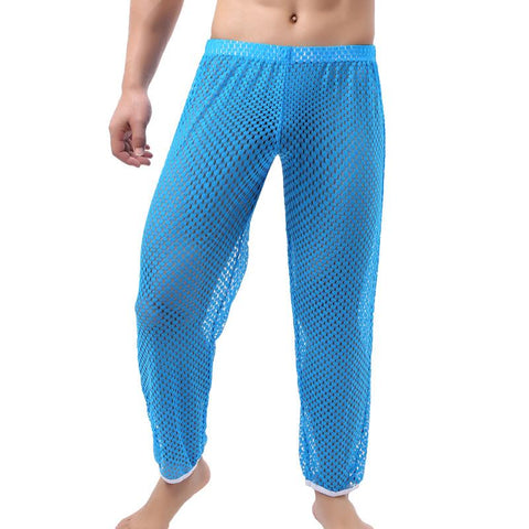 Sleepwear Ropa Interior Hombre See Through Sleep Bottoms Mesh-MF01566-Veeddydropshipping