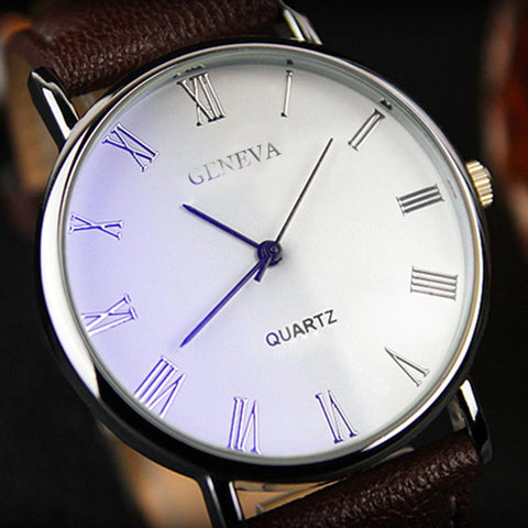Men Watch Roman Faux Leather Band Quartz-JW00725-Veeddydropshipping