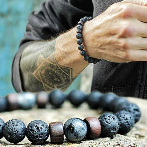 Stone  Lava  Beads Bracelet Tibetan Buddha New Bracelets -JW00262-Veeddydropshipping