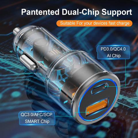 6A USB Car Charger For iphone 13 12 Pro Max Quick Charge-PA01168-Veeddydropshipping