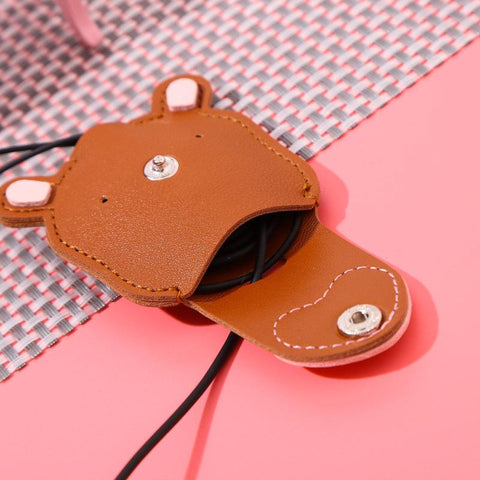 1PC Cute Animal Leather Cable Winder Cartoon Data Cable Headphone Wire Cable Organizer Mobile Phone-PA00935-Veeddydropshipping