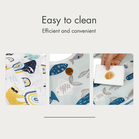 Baby Aprons Feeding Bibs Colorful Cartoon Waterproof Long Sleeves Infant Bibs-TB00305-Veeddydropshipping