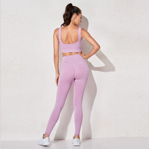 Sportswear Fitness Yoga Sets High Waist Sports Leggings Sports Bra Gym -OS00878-Veeddydropshipping