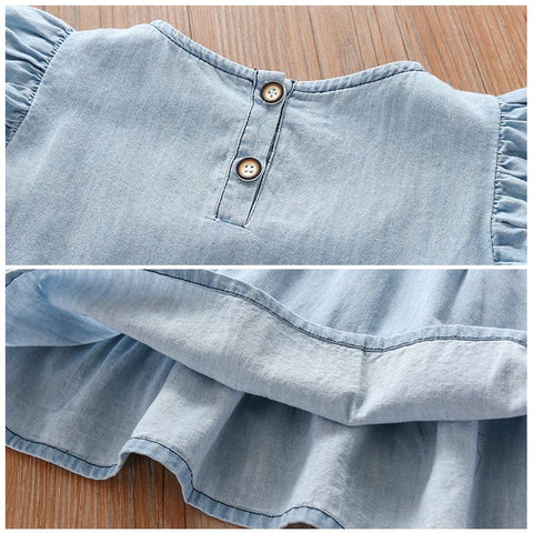 Little maven 2022 Baby Girls Summer Dress Denim Children Casual-TB00848-Veeddydropshipping