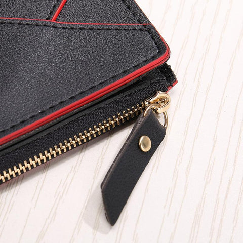Wallet Small Red Heart Yellow Coin Purse Business Card Holder-BS00608-Veeddydropshipping