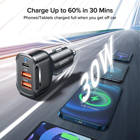 30W PD USB C Car Charger Quick Charge 4.0 3.0-PA01129-Veeddydropshipping