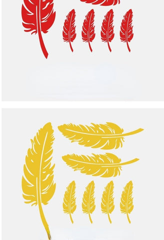 Feather Leaves Personality Car Decal Creative Bumper Sticker-AM00825-Veeddydropshipping
