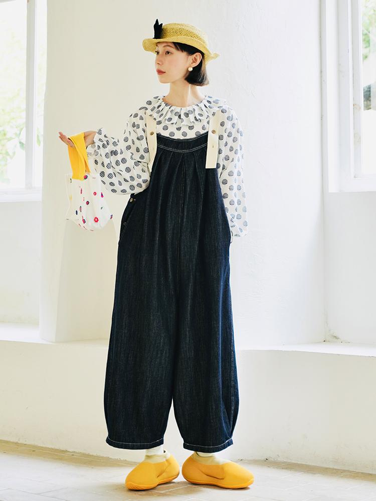 cotton denim loose casual versatile fashion wide leg pants-WF00400-Veeddydropshipping