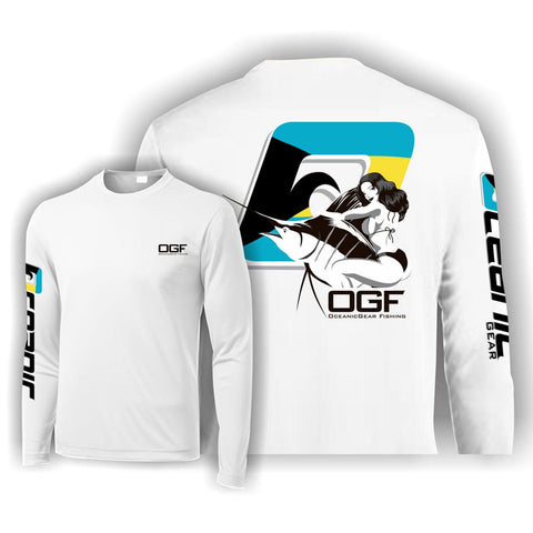 Oceanicgear Fishing Clothing Mens OGF Crewneck Shirt Print Fishing Long Sleeve Uv Protection -OS00486-Veeddydropshipping