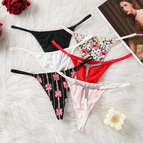 Sexy Women Diamonds Panties Low Waist-WF00994-Veeddydropshipping