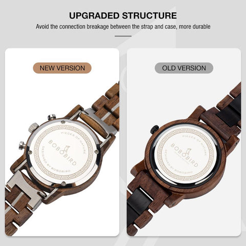 Watch Men Quartz Watches Engraved Wooden Chronograph Wristwatch-JW00766-Veeddydropshipping