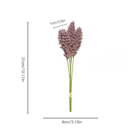 Foam Lavender Bouquet Bride Artificial Flowers Vase-HA00694-Veeddydropshipping