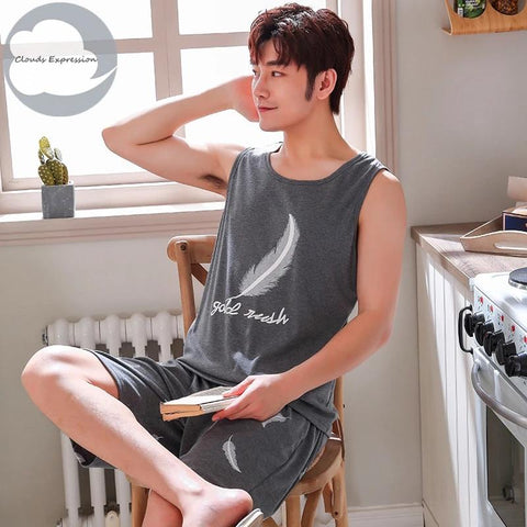 homme, manches courtes, en coton, dessin animé, ensemble décontracté, costume-MF01610-Veeddydropshipping