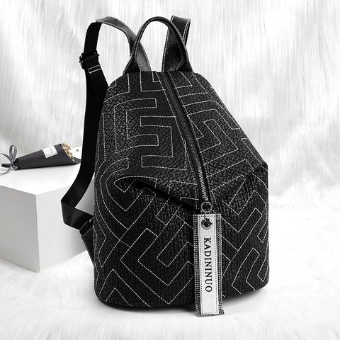 Fashion Brand All-match Leather Women&#39;s Backpacks Personalized Travel-BS00066-Veeddydropshipping