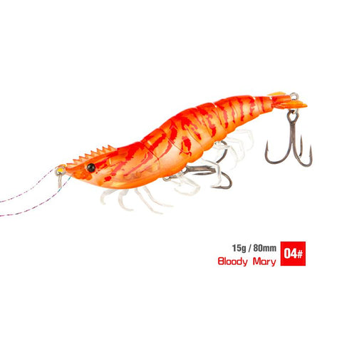 Double Three Hooks Shrimp Baits Luminous Squid Lure Bottled Lifelike Swimbait -OS00463-Veeddydropshipping
