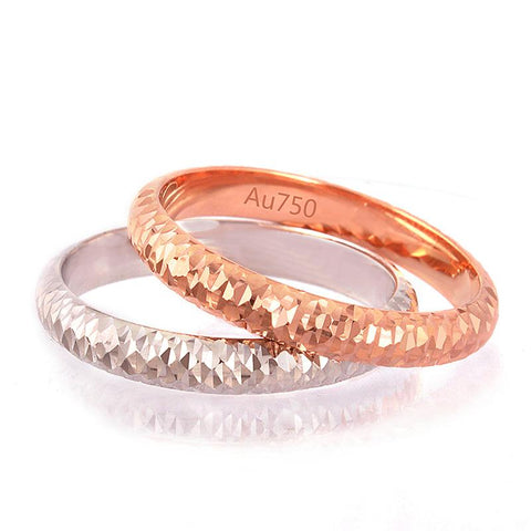 18k Pure Gold Ring Rose White Unisex Men Women Lover -JW00124- Veeddydropshipping