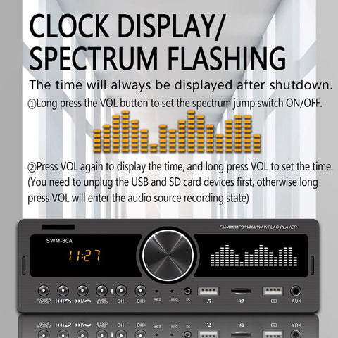 1 DIN Car Radio SWM-80A Audio Copy Locator Auto Stereo Outdoor-AM00646-Veeddydropshipping