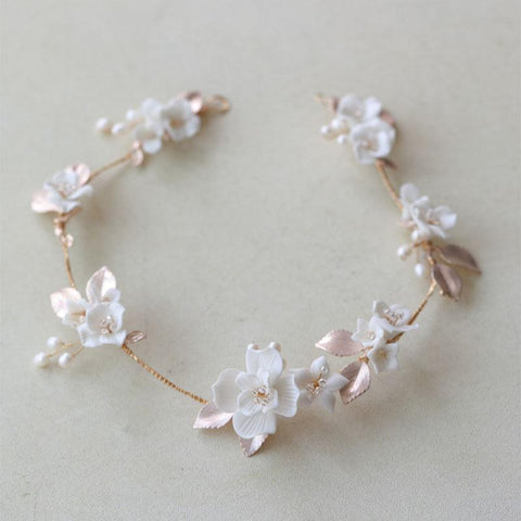 Freshwater Pearls  Flower Wedding Women Hair Jewelry -JW00517-Veeddydropshipping