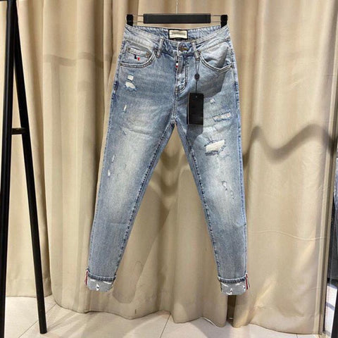 New High Waist Slimming Rhinestone Pencil-MF00527-Veeddydropshipping
