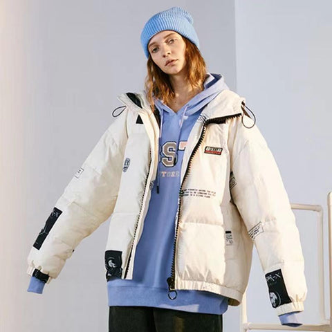Down Jacket Little Devil Smiley Print Letter Hip Hop-Veeddydropshipping