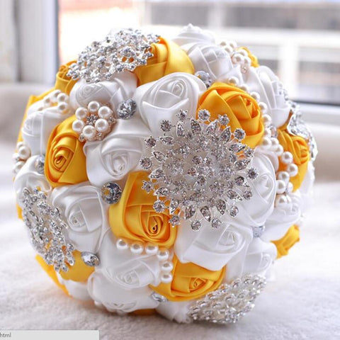 Artificial Wedding Bouquets Flower Rhinestone-HA00748-Veeddydropshipping