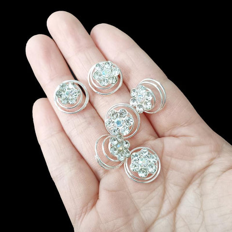 Crystal Pearl Flower Hair Clip Floral Style Barrette Hair Jewelry -JW00506-Veeddydropshipping